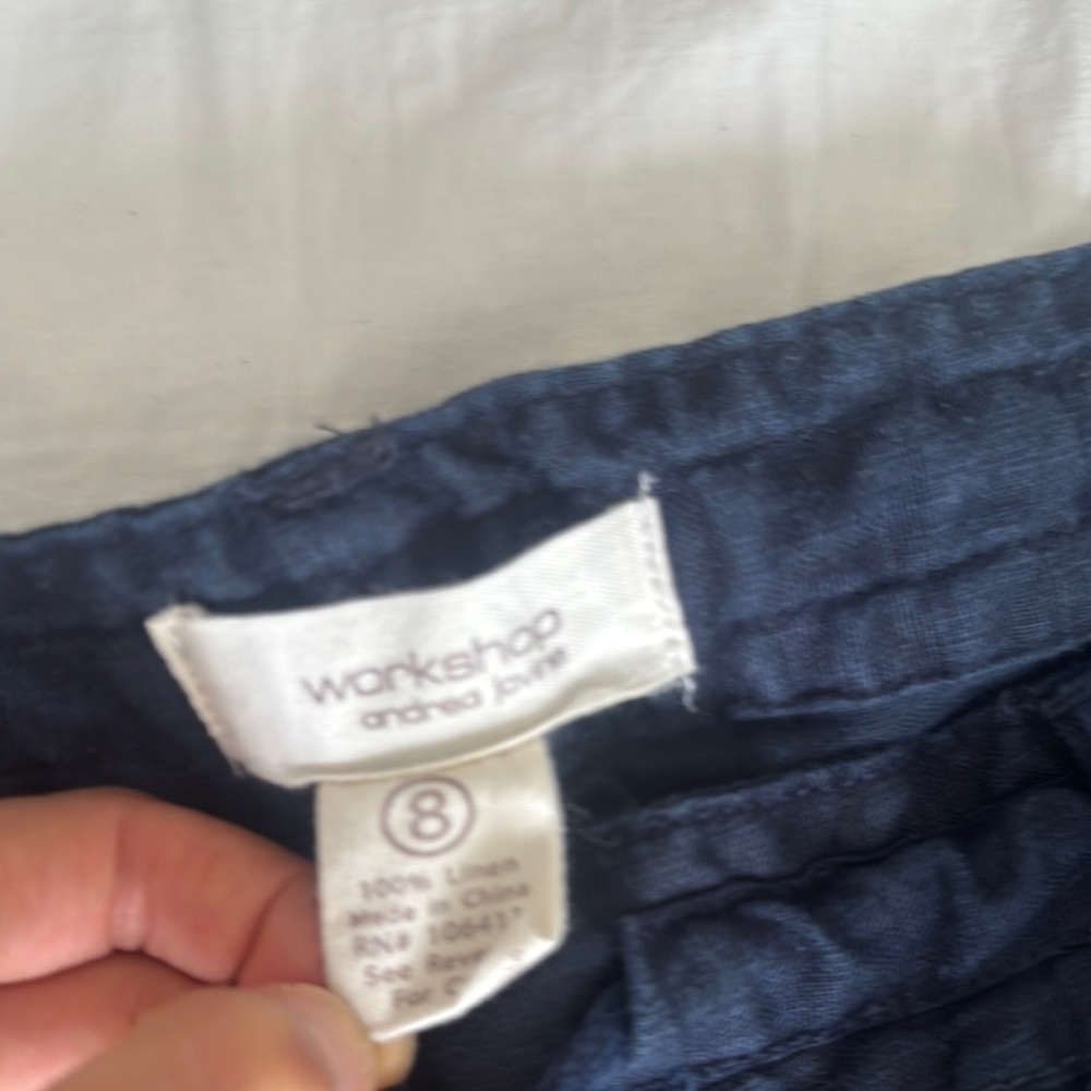 Workshop Andrea Jovine Navy Linen Pants - Picture 2 of 6